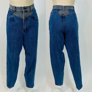 Gitano Vintage High Rise Tapered Relaxed Jeans 24 Womens Corduroy Accent Denim